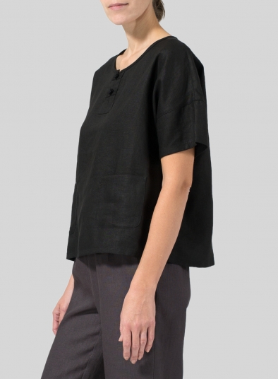 Linen Chinese Button Box Top