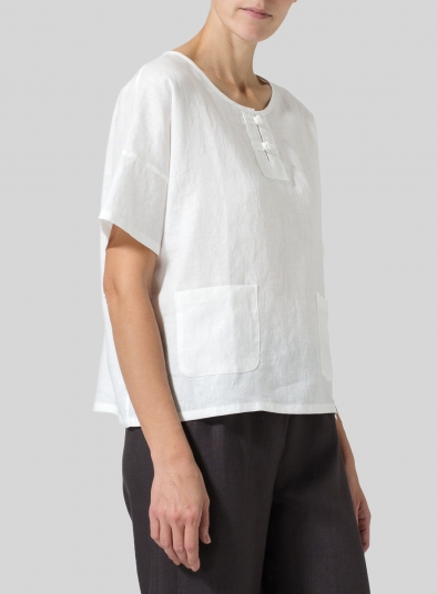 Linen Chinese Button Box Top
