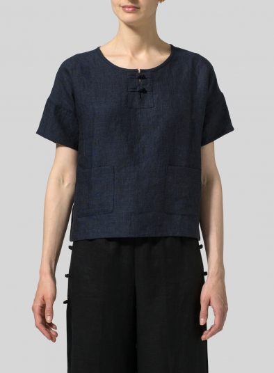 Linen Chinese Button Box Top