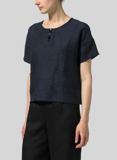 Linen Chinese Button Box Top