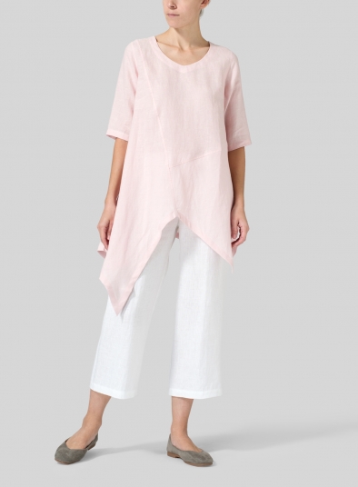 Linen Asymmetrical Hem Tunic