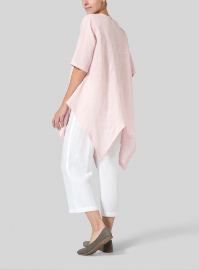 Linen Asymmetrical Hem Tunic