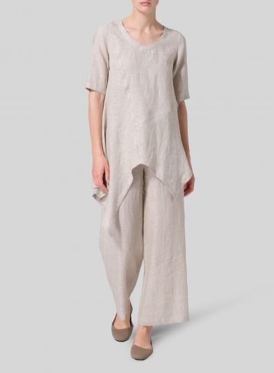 Linen Asymmetrical Hem Tunic