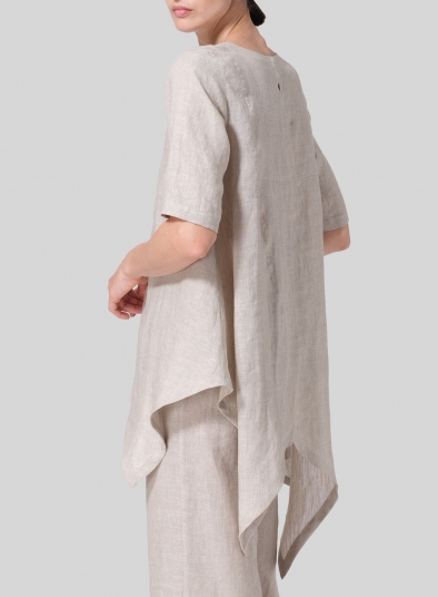 Linen Asymmetrical Hem Tunic