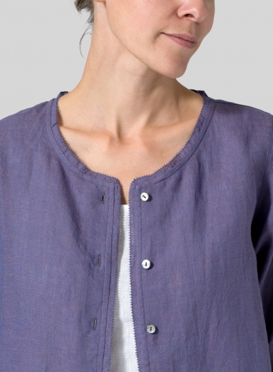 Lightweight Linen Embroidered Hemline Top