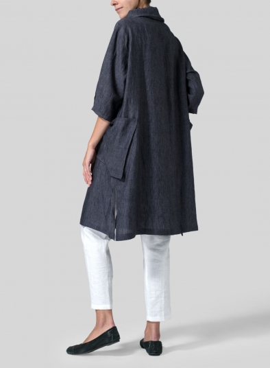 Linen Cowl Neck Oversized Tunic