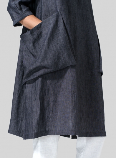 Linen Cowl Neck Oversized Tunic