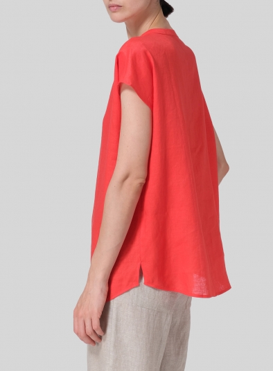 Linen Cap Sleeves Lightweight Top