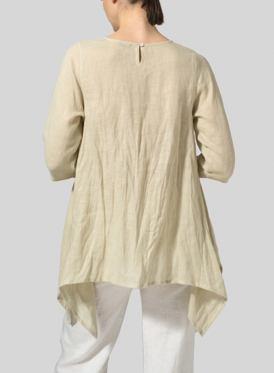 Linen Half Sleeves Weave Clear Tunic