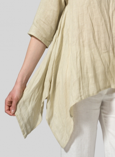 Linen Half Sleeves Weave Clear Tunic