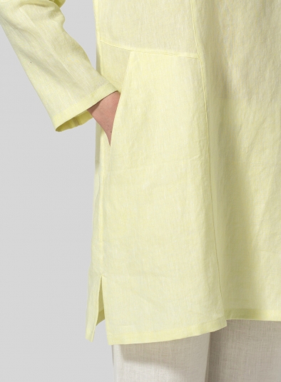 Linen L/Sleeves V-Neck Tunic