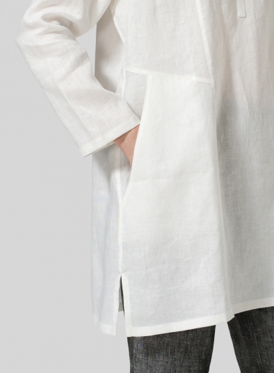 Linen L/Sleeves V-Neck Tunic