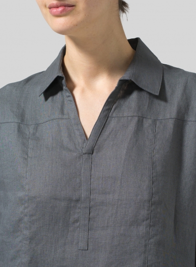 Linen L/Sleeves V-Neck Tunic