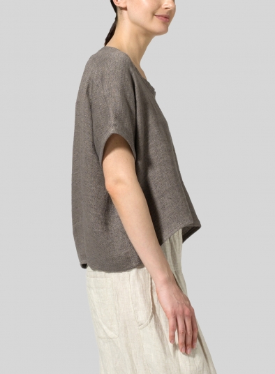 Linen Classic Dropped Shoulder Top