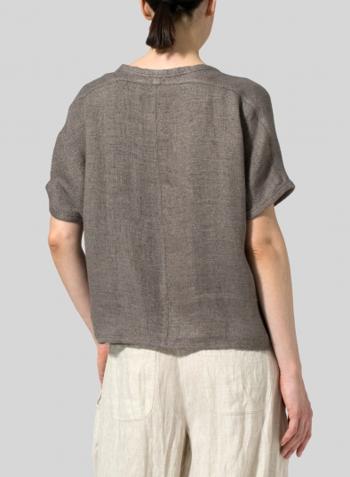 Linen Classic Dropped Shoulder Top