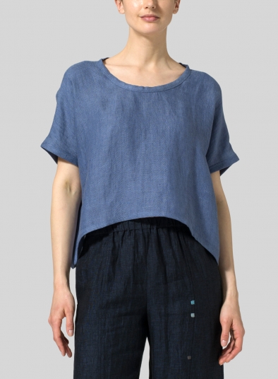 Linen Classic Dropped Shoulder Top