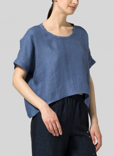 Linen Classic Dropped Shoulder Top