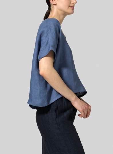 Linen Classic Dropped Shoulder Top