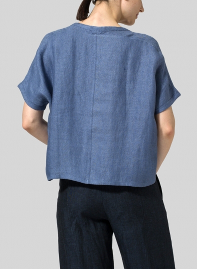 Linen Classic Dropped Shoulder Top
