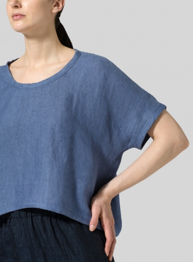 Linen Classic Dropped Shoulder Top