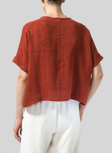 Linen Classic Dropped Shoulder Top