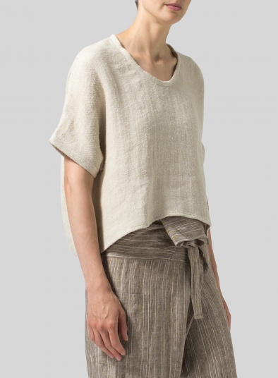 Linen Classic Dropped Shoulder Top