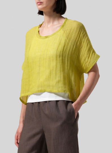 Gauze Linen Cropped Top