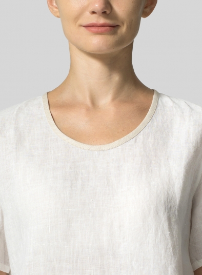 Linen Boxy Short Sleeve Top