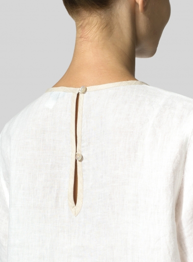 Linen Boxy Short Sleeve Top