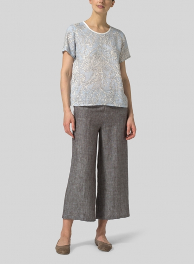 Linen Boxy Short Sleeve Top