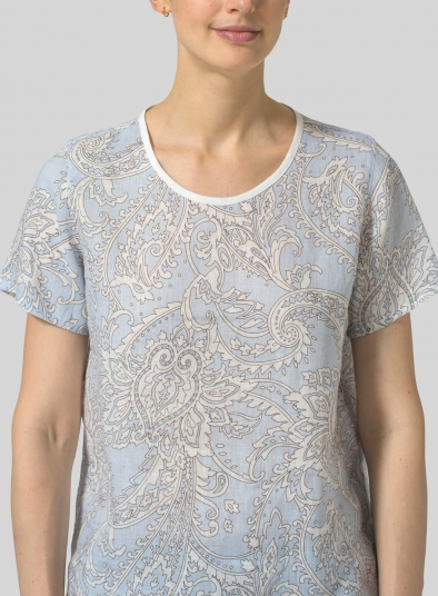 Linen Boxy Short Sleeve Top