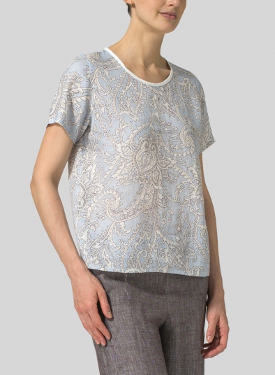 Linen Boxy Short Sleeve Top