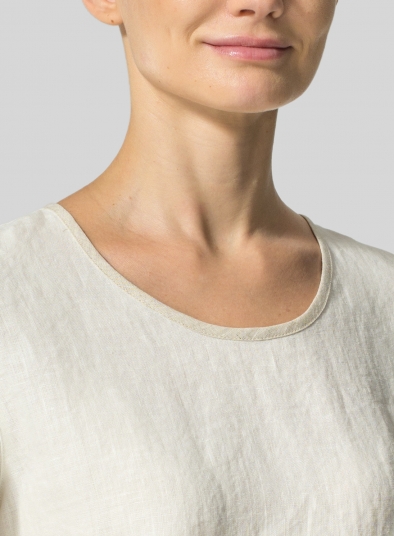 Linen Boxy Short Sleeve Top