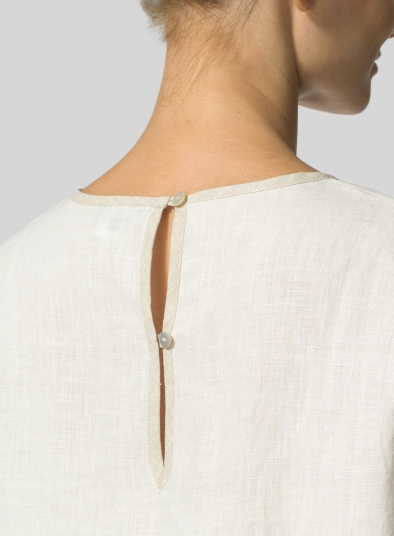 Linen Boxy Short Sleeve Top