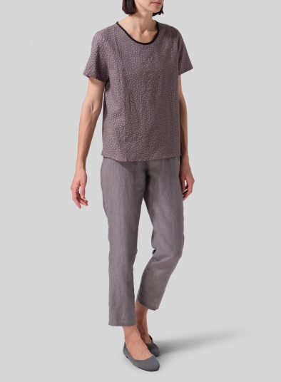 Linen Boxy Short Sleeve Top