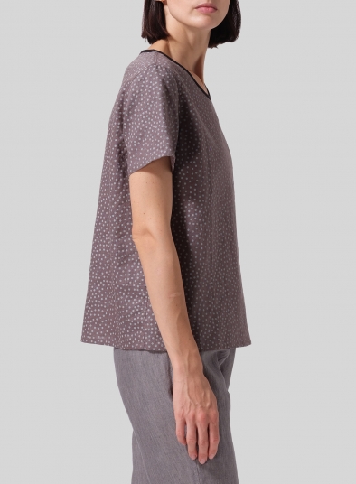 Linen Boxy Short Sleeve Top