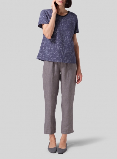 Linen Boxy Short Sleeve Top