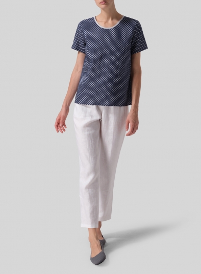 Linen Boxy Short Sleeve Top