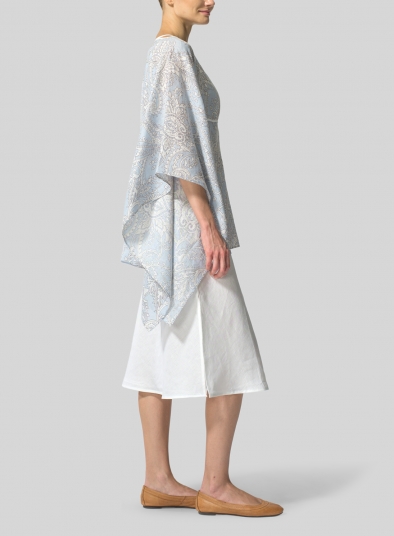 Linen Short Batwing Sleeves Blouse