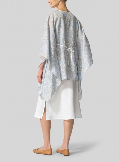 Linen Short Batwing Sleeves Blouse