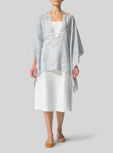 Linen Short Batwing Sleeves Blouse