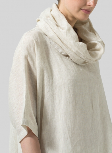 Linen Cowl Neck Half Sleeve Top