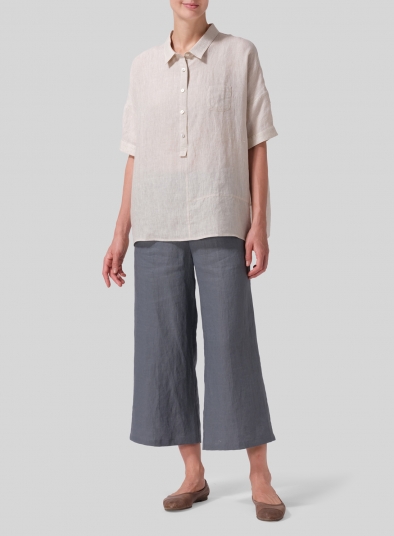 Linen Short Sleeve Boxy Shirt