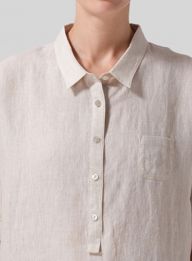 Linen Short Sleeve Boxy Shirt