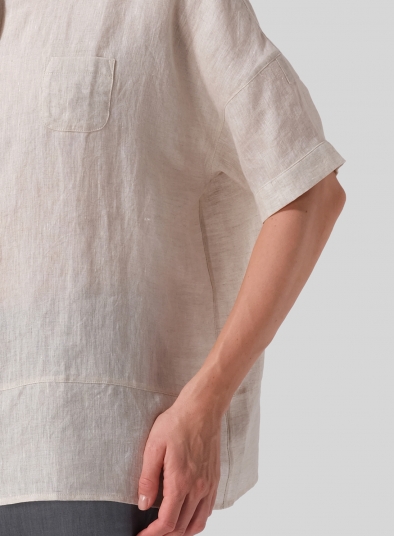 Linen Short Sleeve Boxy Shirt