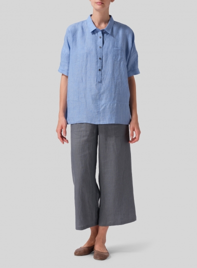 Linen Short Sleeve Boxy Shirt