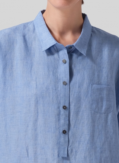Linen Short Sleeve Boxy Shirt