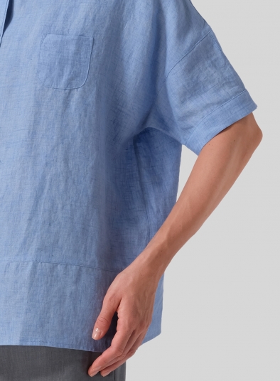 Linen Short Sleeve Boxy Shirt