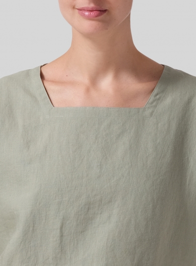 Linen Square Neck Top