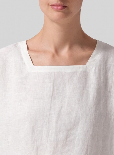 Linen Square Neck Top